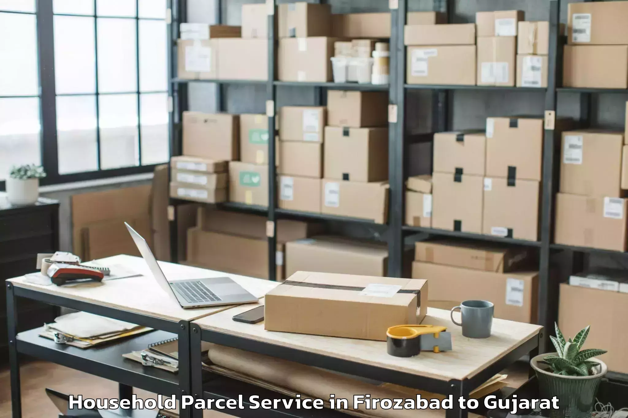 Professional Firozabad to Thasra Household Parcel